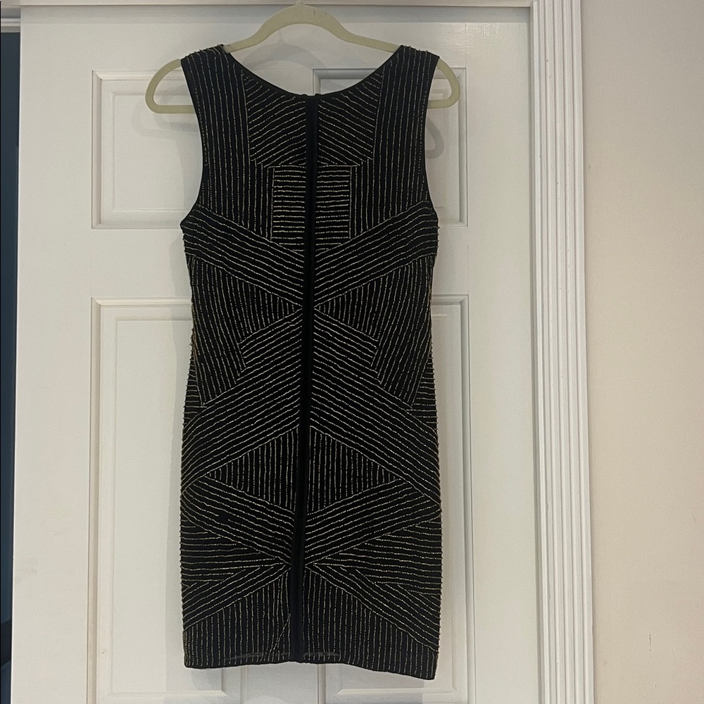 Black and Gold Geometric Pattern Dress